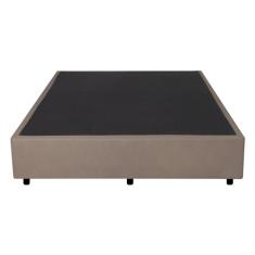 Cama Box Casal Estrutura em Madeira Maciça 138x188x38cm Bege