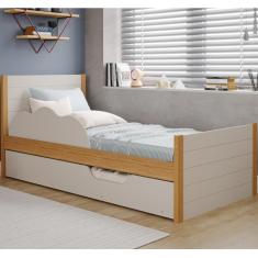 Bicama Infantil Solteiro 100% Mdf Bibox Cama Auxiliar Com Rodizio Uli Branco