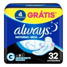 Absorvente Always Noites Tranquilas Seca com Abas 32 Unidades, 32