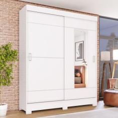 Guarda Roupa Solteiro Com Espelho 2 Portas 2 Gavetas Jackie Casa 812, 