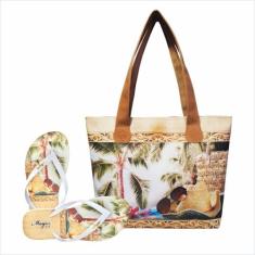 Bolsa Com Chinelo Feminino Palha Magicc Bolsas, 35/36