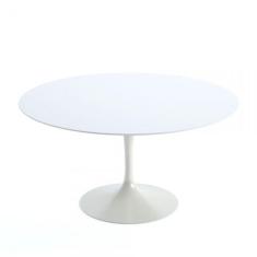 Mesa De Jantar Tulipa Saarinen Redonda 120 cm + Vidro - Eero Saarinen,