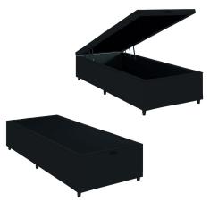 Cama Box com Baú 0,96m com 41cm de Altura Prince Preto