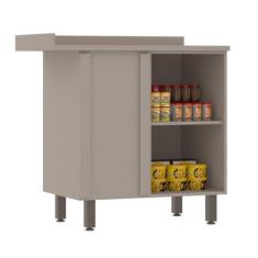 Balcão de Cozinha com Tampo Canto Reto 95 cm 1 Porta Aspen Luciane Móv