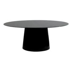 Mesa de Jantar Cone Oval 120X80 cm Cor Branca - Personal Decor, Preto