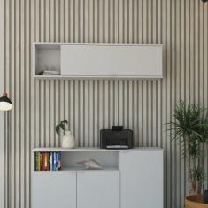 Armário Aéreo com Nicho e Porta Basculante 35x135x35cm