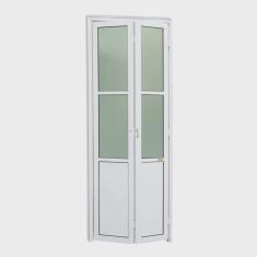 Porta de Alumínio Camarão 210x60cm com Vidro Boreal Linha 25 Brimak