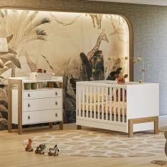 Quarto de Bebê Fantasia com Comoda, Berço Mini Cama Qmove