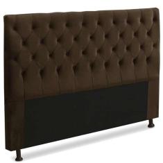 Cabeceira Queen Para Cama Box 1,60 cm Cristal Suede Marrom