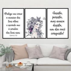 Kit 3 Quadros Salmo17:8 Protege-Me Senhor 45X34Cm - Quadros On-Line