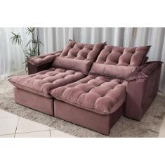 Sofá Retrátil e Reclinável Ipanema 1,80m em Tecido Veludão C/Pillow no