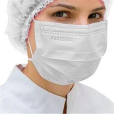 Máscara Descartável Tripla C/ Elástico Protdesc, Branco