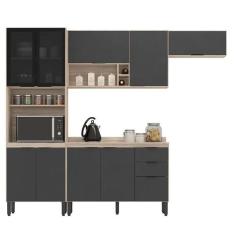 Cozinha Modulada Firenze FI0006 Avena Grafito - Demóbile - Demobile, A