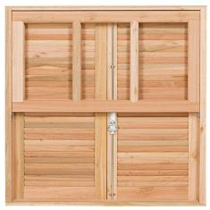 Janela Guilhotina JE821 com Ferragem Esel 1,20mx1,00mx10cm Eucalipto