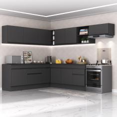 Armário De Cozinha Completa De Canto Mp2103.895 Preto