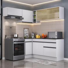 Armário De Cozinha Completa De Canto Mp2094.964 Branco/preto