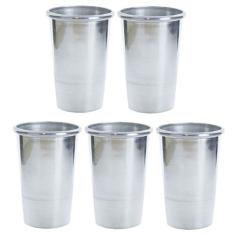 KIT 5 COPOS DE TERERÉ ALUMÍNIO CROMADO 350ML NOSSO TERERÊ