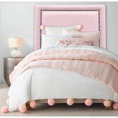 Cabeceira Estofada Reta Luxo com Tachas - Solteiro