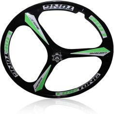 Conjunto de rodas de bicicleta dianteira de impulsor de 26 polegadas, conjunto de rodas traseiras integradas de mountain bike de 3 raios, conjunto de rodas de liga de magnésio com freio a di