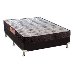  Cama Box Casal: Colchão Espuma Paropas D23 Pasquale + Base Unviersal Suede Black CRC(138x188)