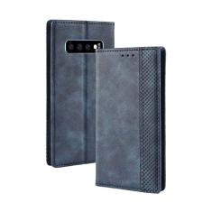 Capa para Samsung Galaxy S10, capa flip carteira de couro para Samsung Galaxy S10, capa magnética retrô para celular, capa carteira de telefone com compartimentos para cartões