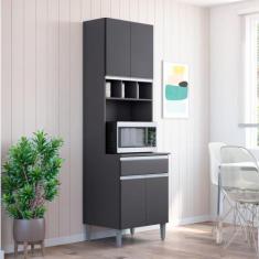 Armário de Cozinha 4 Portas Catanzaro Cinza - Mais de Casa
