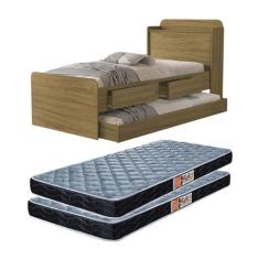 bicama cama solteiro tamires com gavetas bau e prateleiras auxiliar co