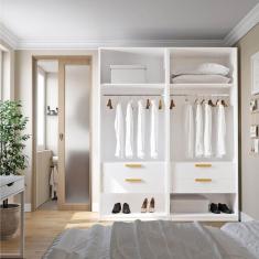 Guarda-roupa Modulado 2 Peças sem Portas Jade Cabecasa Madeiramadeira Branco Fosco