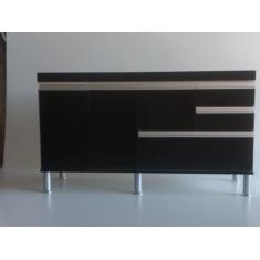 Gabinete para pia de cozinha 1,60m Michelangelo Preto Fosco 100% MDF 1