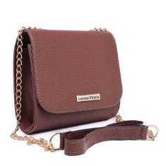 Bolsa Lorena Vitoria Pequena Feminina Transversal Alça Com Corrente Lu
