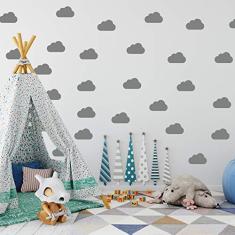 Adesivo de Parede Nuvens Prata 45un