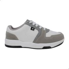 Tênis Masculino Casual Infantil Molekinho Branco e Cinza