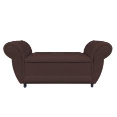Divã Recamier Com Baú Grécia 1,55 Cm Suede Marrom