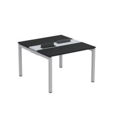 Mesa Plataforma Dupla Com Pé De Aço Para Coworking 110x120 Pdc11-12-2p Preto-cinza
