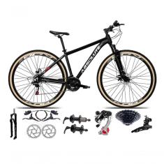 Bicicleta Aro 29 Absolute Nero 5 Câmbios Shimano 24v K7 Freios Hidráulicos Garfo Trava Com Pneu Faixa - Preto Tam.19