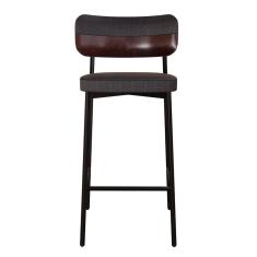 Banqueta Alloa Fixa Com 4 Pés 50 X 44,7 X 163,5cm Com 1 Unidade Preto-café-preto Epoxi