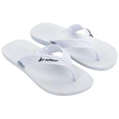 Chinelo Masculino Rider Street 11573 PVC Confortável Clássico, Branco,