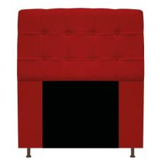 Cabeceira Estofada Mel 90 cm Solteiro Com Botonê Suede Vermelho - Doce