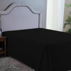 Lençol Queen Premium 400 Fios Preta 2,50m x 2,20m - Bordando Enxovais