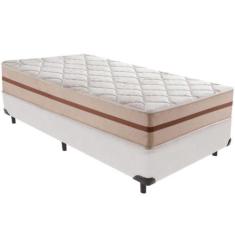 Cama Box Branco E Colchão Classic 26 Cm Molas Ensacadas Solteiro - ANJ