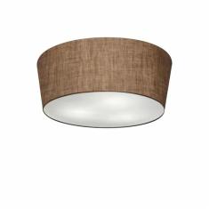 Plafon Cone Md-3003 Cúpula Em Tecido 12/40x35cm Café - Bivolt