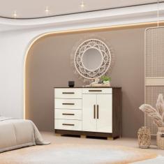 Cômoda com Sapateira 5 Gavetas e 2 Portas Cannes - Vila Rica