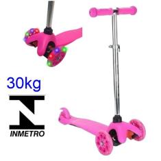 Patinete Scooter 3 Rodas c Luz Led Inmetro Infantil Criança