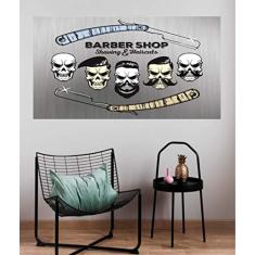 Painel Adesivo de Parede Barbearia barber shop TAM 90x50cm Mod 779
