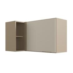 Armário Aéreo de Canto Reto para Cozinha 1 Porta Carol Mocca/Areia