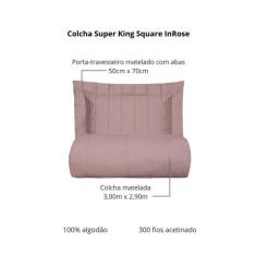 Colcha Super King 300 Fios Kacyumara Square 03 Peças In Rose