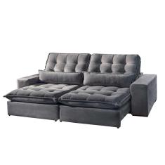 Sofá Bruna 2 Lugares Retrátil e Reclinável 2.10m Suede Móveis Mix