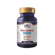 Vitamina A Beta Caroteno 8000 ui 100 Cápsulas Vitgold 