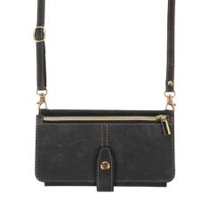 Capa de telefone carteira crossbody para Samsung Galaxy S21 S23 FE S24 S22 Plus Note 20 Ultra A53 A14 A34 A54 porta-cartões cordão de couro, preto, para Galaxy S21 FE