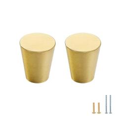 Evionlin 2 maçanetas de armário de latão L sólido de cobre puro puxadores para gaveta de armário de cozinha, puxadores de latão dourado escovado com parafusos